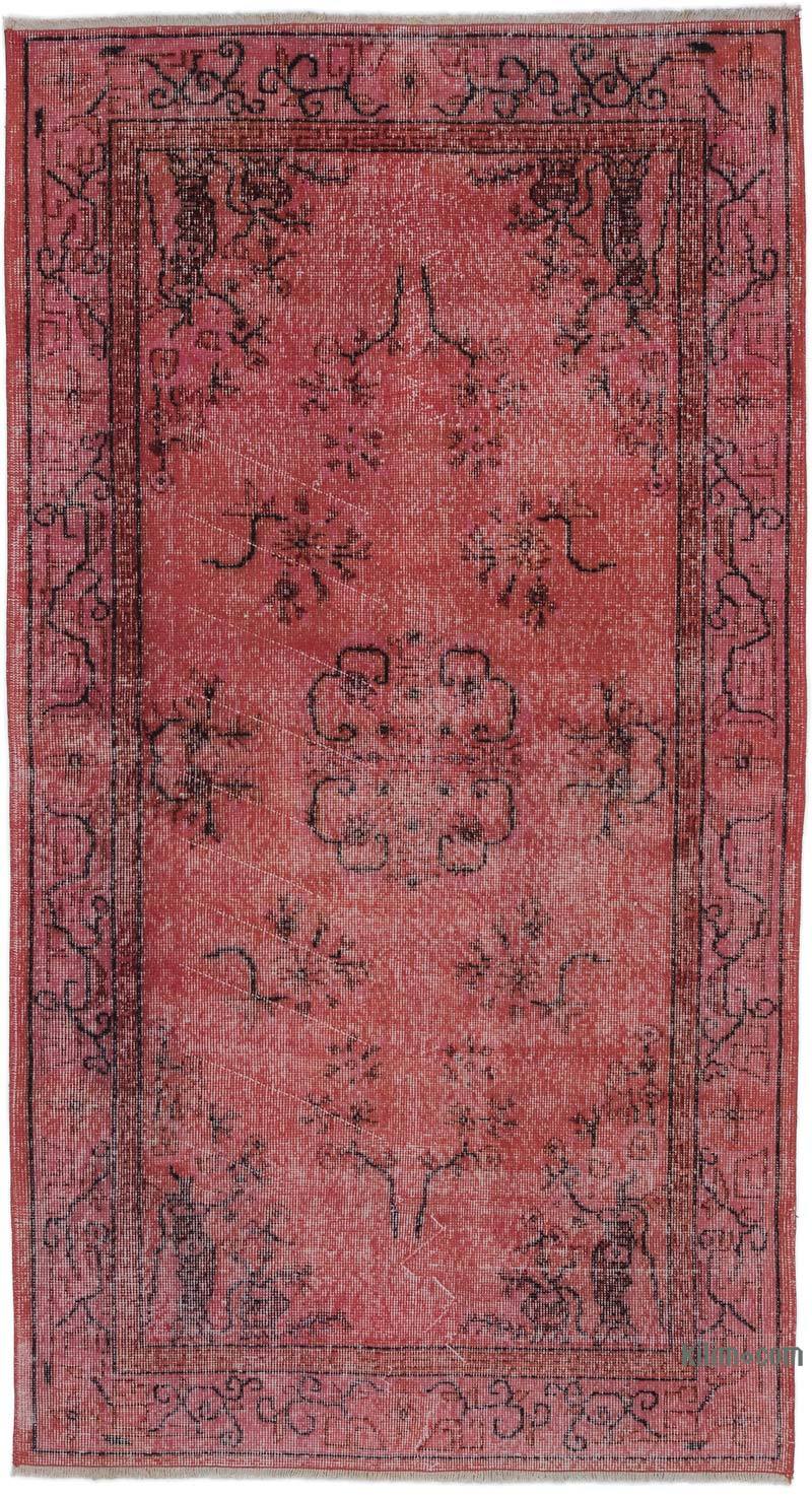 Red Over-dyed Turkish Vintage Rug - 3' 10" x 6' 11" (46 in. x 83 in.) - K0050387