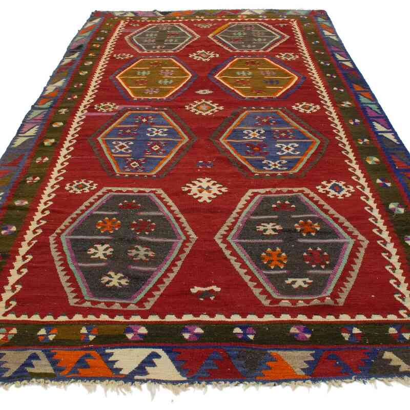 Multicolor Alfombra Vintage Sarkisla Kilim - 152 cm x 312 cm - K0050395