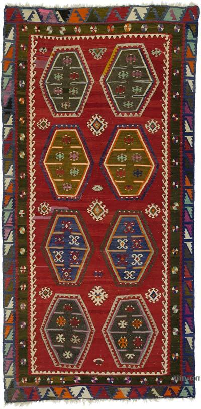 Çok Renkli Vintage Şarkışla Kilimi - 152 cm x 312 cm