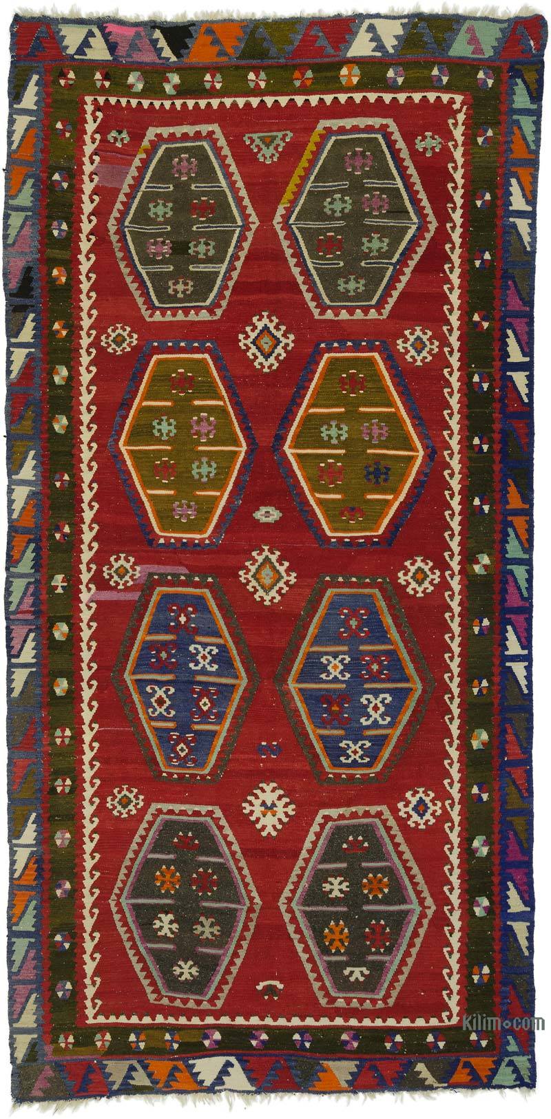 Multicolor Alfombra Vintage Sarkisla Kilim - 152 cm x 312 cm - K0050395