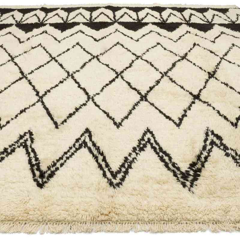 New Moroccan Style Hand-Knotted Tulu Rug - 9' 2" x 10' 10" (110" x 130") - K0050454