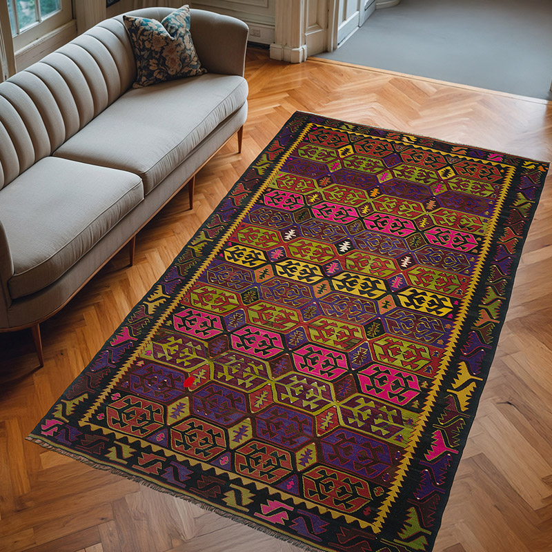 Alfombra Vintage Konya Kilim - 163 cm x 277 cm - K0050513