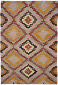Vintage Afyon Kilim Rug - 6' 4" x 9' 4" (76" x 112")