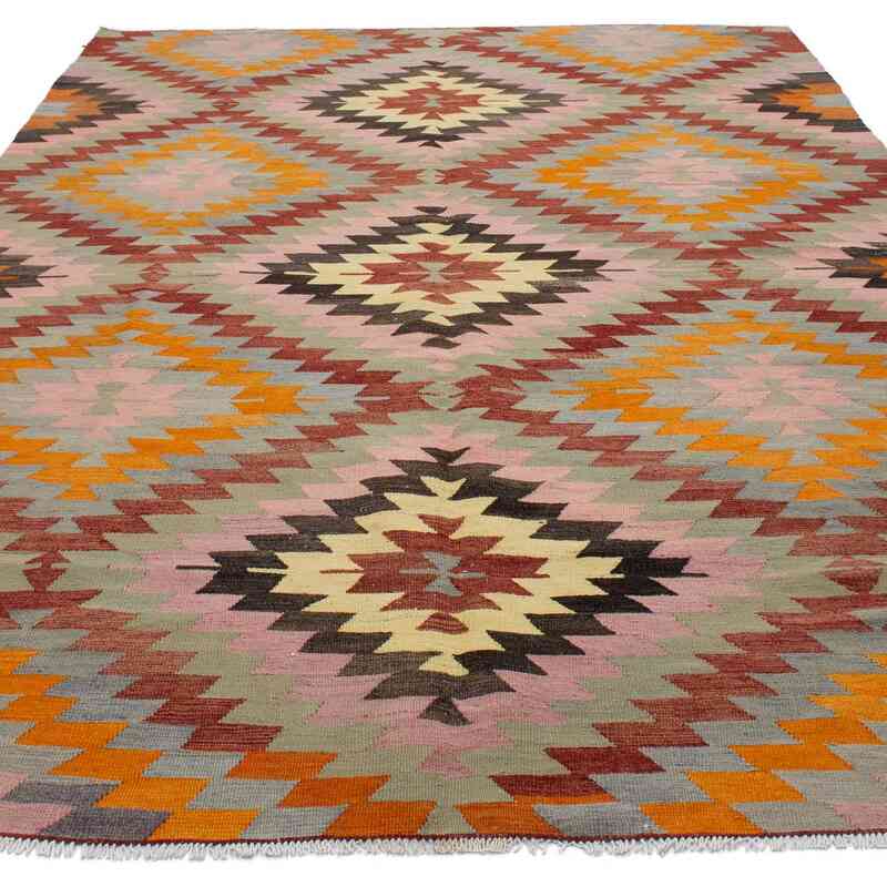 Vintage Afyon Kilim Rug - 6' 4" x 9' 4" (76" x 112") - K0050527
