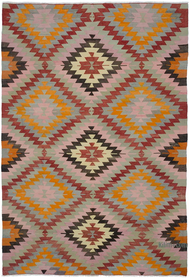 Vintage Afyon Kilim Rug - 6' 4" x 9' 4" (76" x 112") - K0050527