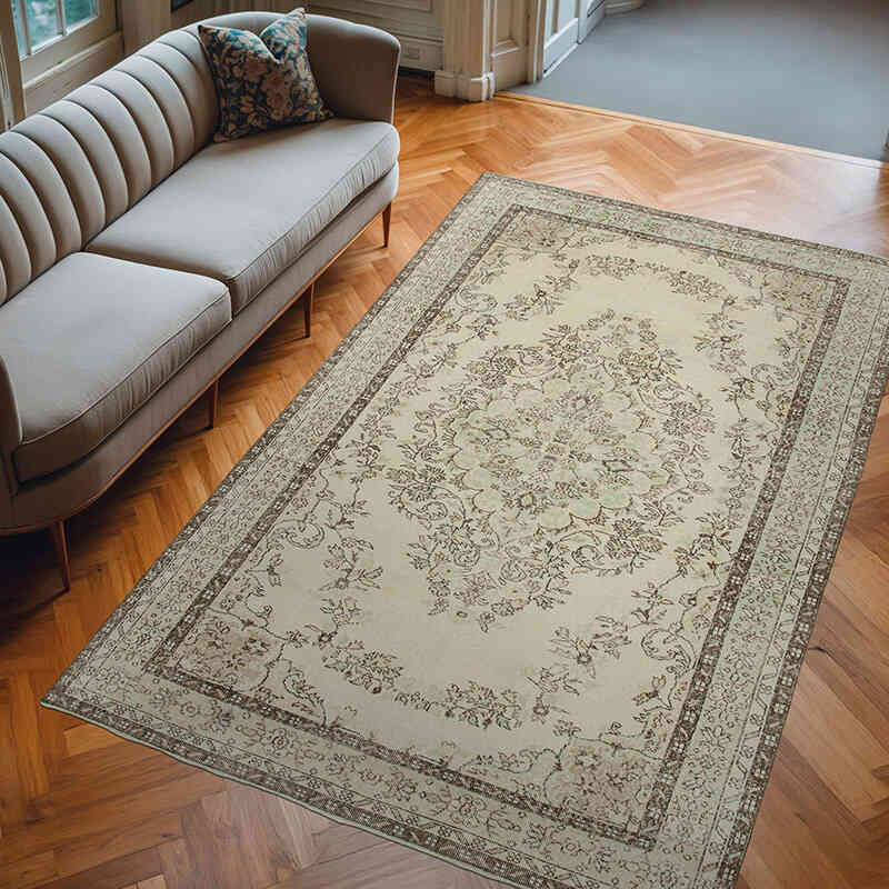 Alfombra Vintage Turca Anudada a Mano - 191 cm x 309 cm - K0050579