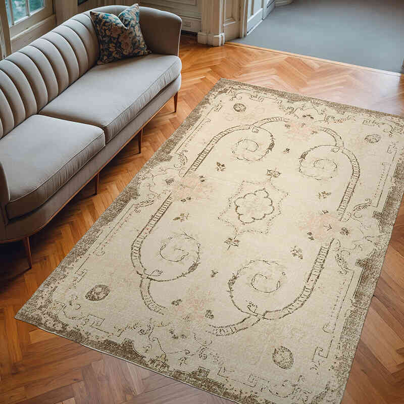 Alfombra Vintage Turca Anudada a Mano - 195 cm x 303 cm - K0050749