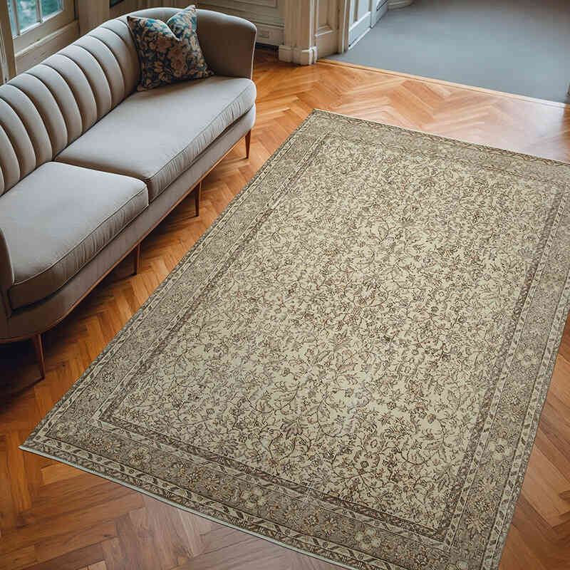 Alfombra Vintage Turca Anudada a Mano - 206 cm x 305 cm - K0050768