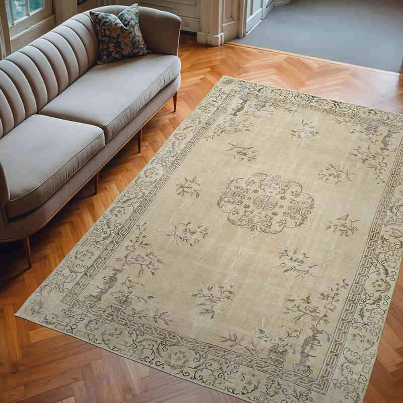 Vintage Turkish Hand-Knotted Rug - 6' 10" x 9' 9" (82" x 117") - K0050772