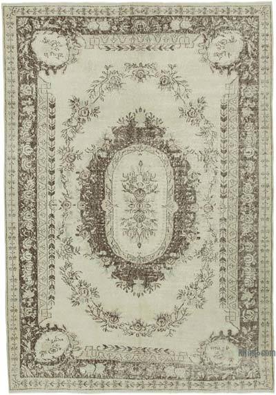 复古土耳其手结地毯- 7' x 10' 1”(84英寸。x121英寸。)