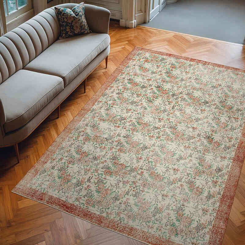 Vintage Turkish Hand-Knotted Rug - 7'  x 10'  (84" x 120") - K0050981