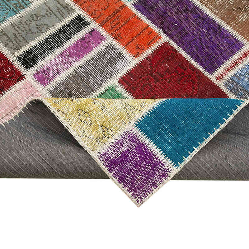 Multicolor Alfombra De Retazos Turca Sobre-teñida - 175 cm x 239 cm - K0051041