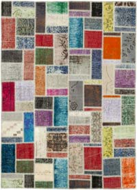 Çok Renkli Boyalı Patchwork Halı - 172 cm x 238 cm