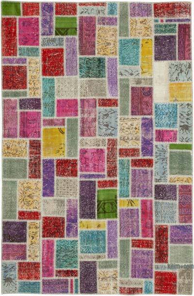 Çok Renkli Boyalı Patchwork Halı - 190 cm x 288 cm