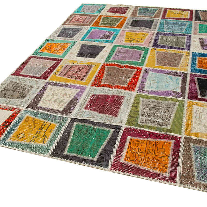 Çok Renkli Boyalı Patchwork Halı - 200 cm x 280 cm - K0051049