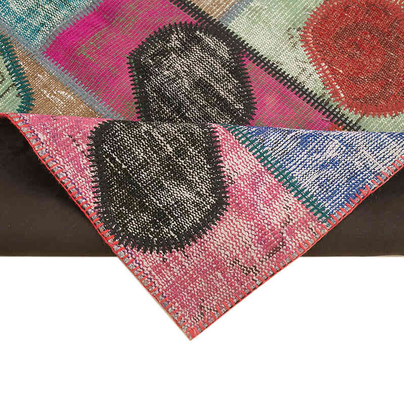 Multicolor Patchwork Hand-Knotted Turkish Rug - 4' 7" x 6' 7" (55" x 79") - K0051050