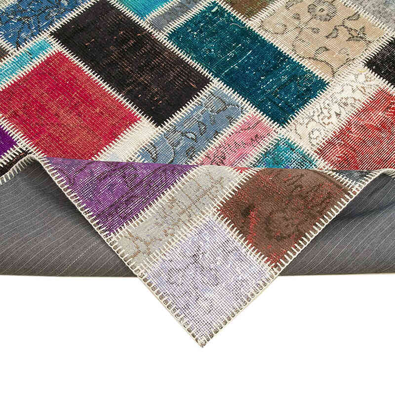 Multicolor Alfombra De Retazos Turca Sobre-teñida - 173 cm x 236 cm - K0051051