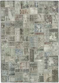 Gri Boyalı Patchwork Halı - 172 cm x 237 cm