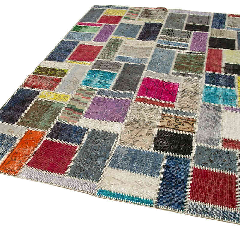 Çok Renkli Boyalı Patchwork Halı - 173 cm x 245 cm - K0051061