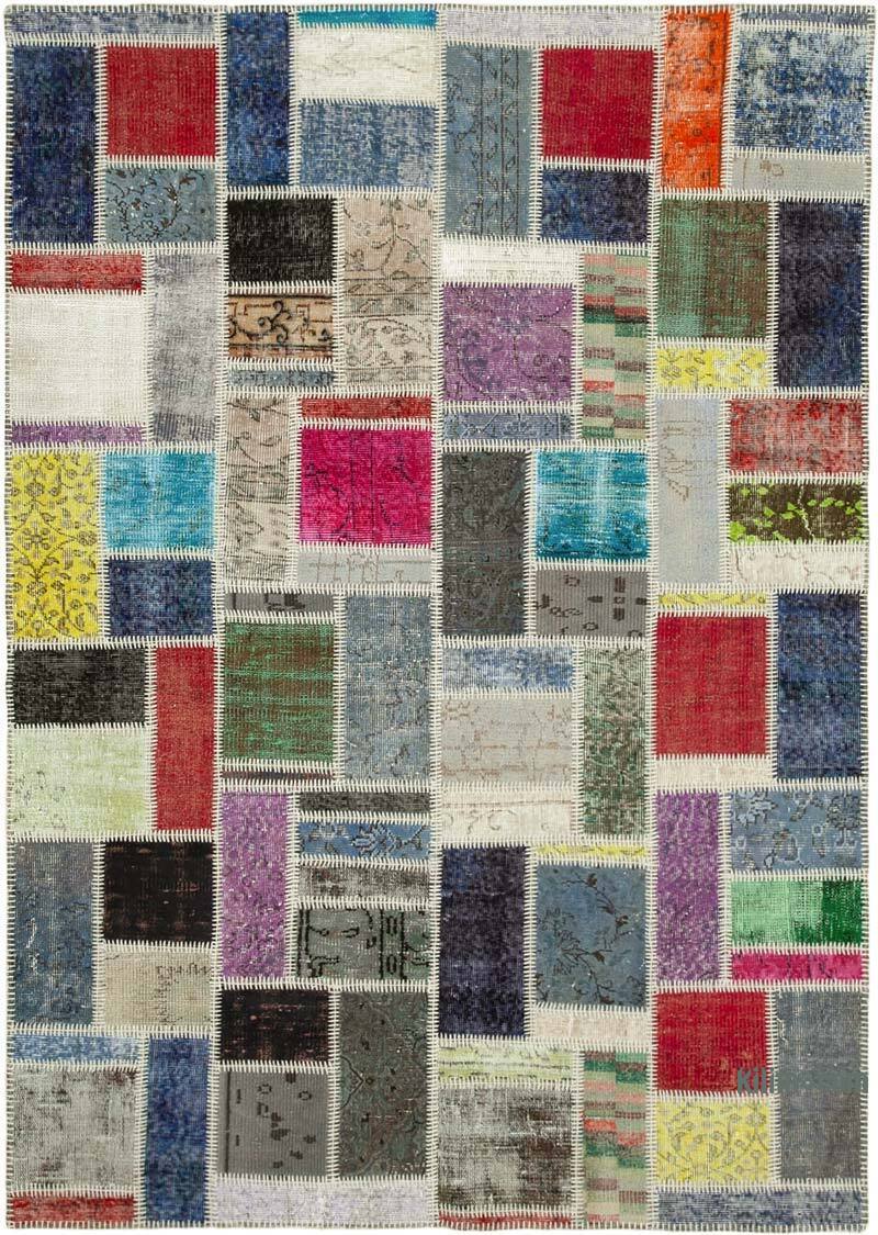 Çok Renkli Boyalı Patchwork Halı - 173 cm x 245 cm - K0051061