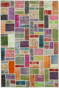 Çok Renkli Boyalı Patchwork Halı - 175 cm x 254 cm