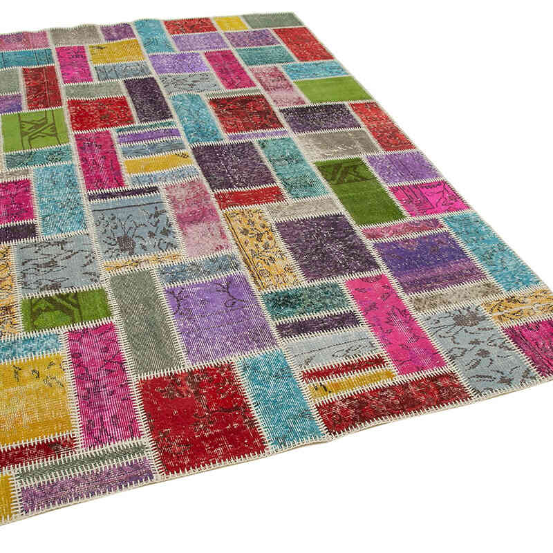 Çok Renkli Boyalı Patchwork Halı - 166 cm x 250 cm - K0051064