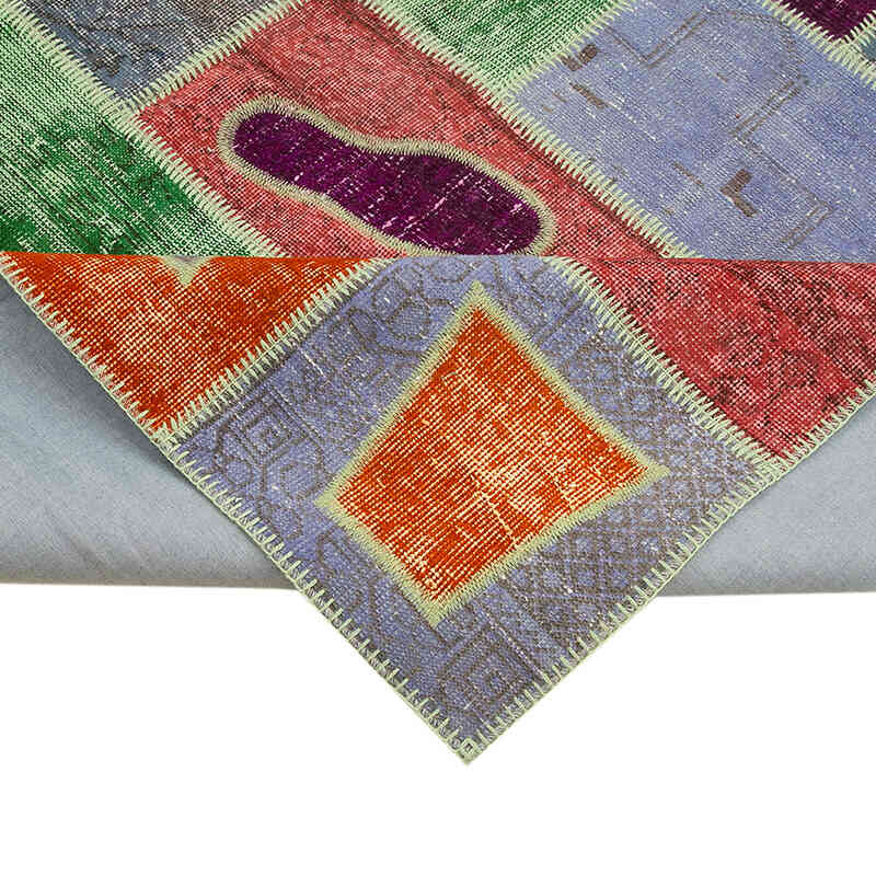 Çok Renkli Boyalı Patchwork Halı - 164 cm x 236 cm - K0051069