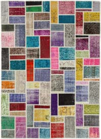 Çok Renkli Boyalı Patchwork Halı - 173 cm x 238 cm