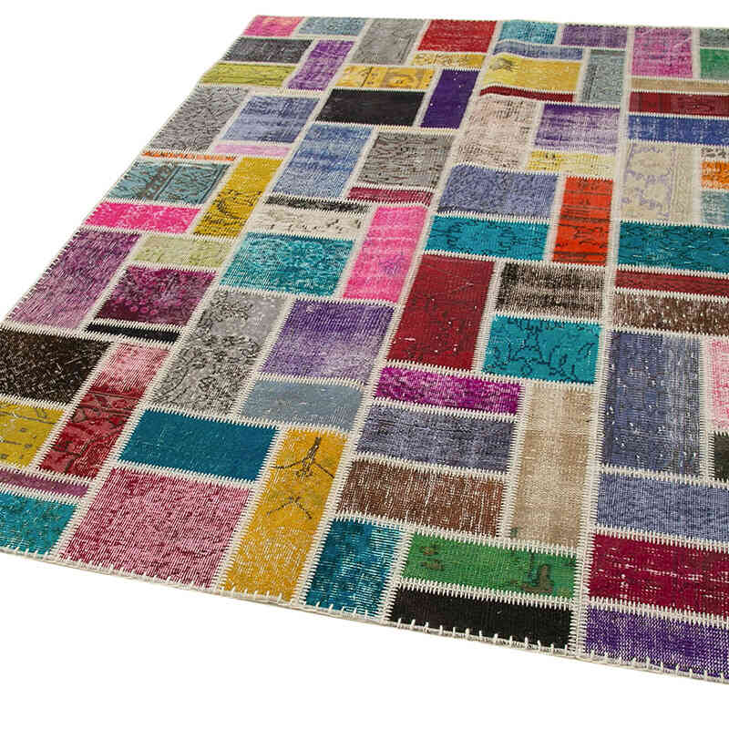 Çok Renkli Boyalı Patchwork Halı - 173 cm x 238 cm - K0051070