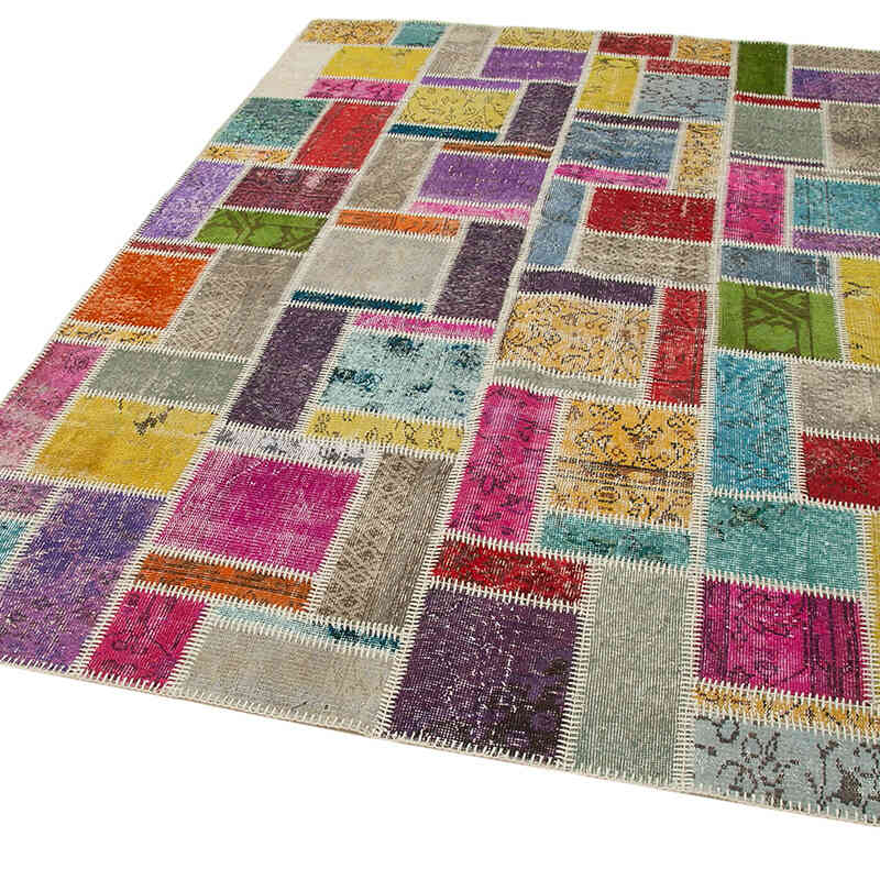 Çok Renkli Boyalı Patchwork Halı - 172 cm x 255 cm - K0051074