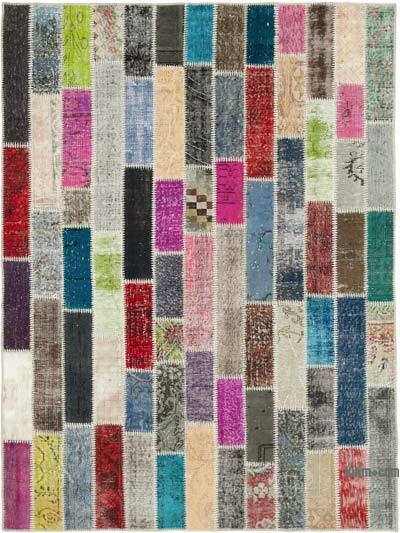 Çok Renkli Boyalı Patchwork Halı - 182 cm x 242 cm