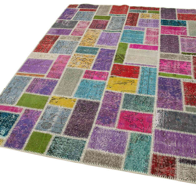 Çok Renkli Boyalı Patchwork Halı - 167 cm x 251 cm - K0051076