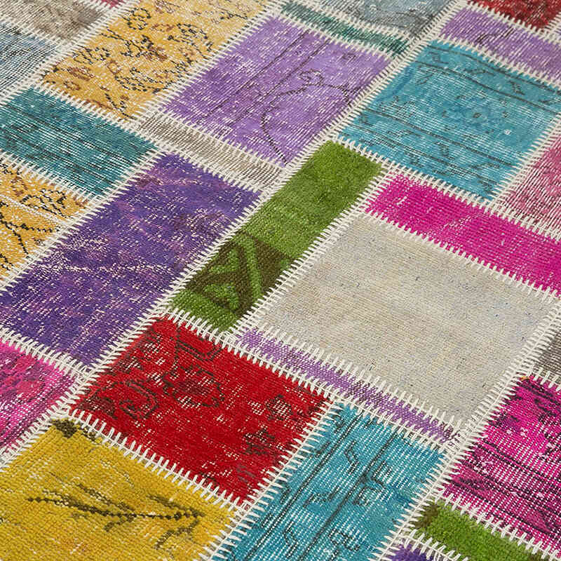 Çok Renkli Boyalı Patchwork Halı - 167 cm x 251 cm - K0051076