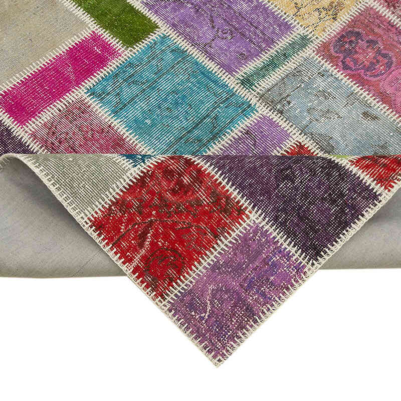 Çok Renkli Boyalı Patchwork Halı - 167 cm x 251 cm - K0051076
