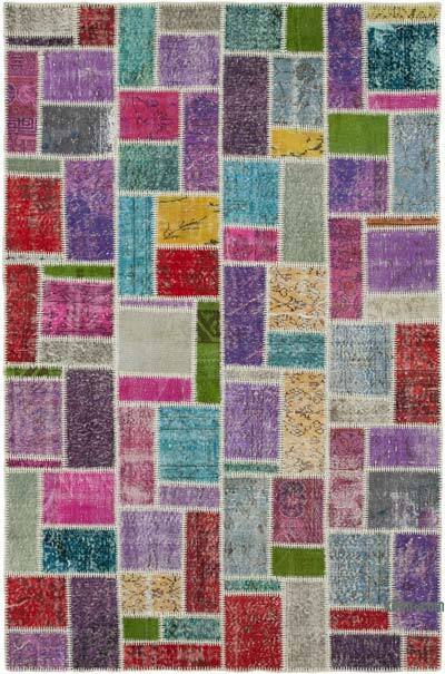 Çok Renkli Boyalı Patchwork Halı - 167 cm x 251 cm