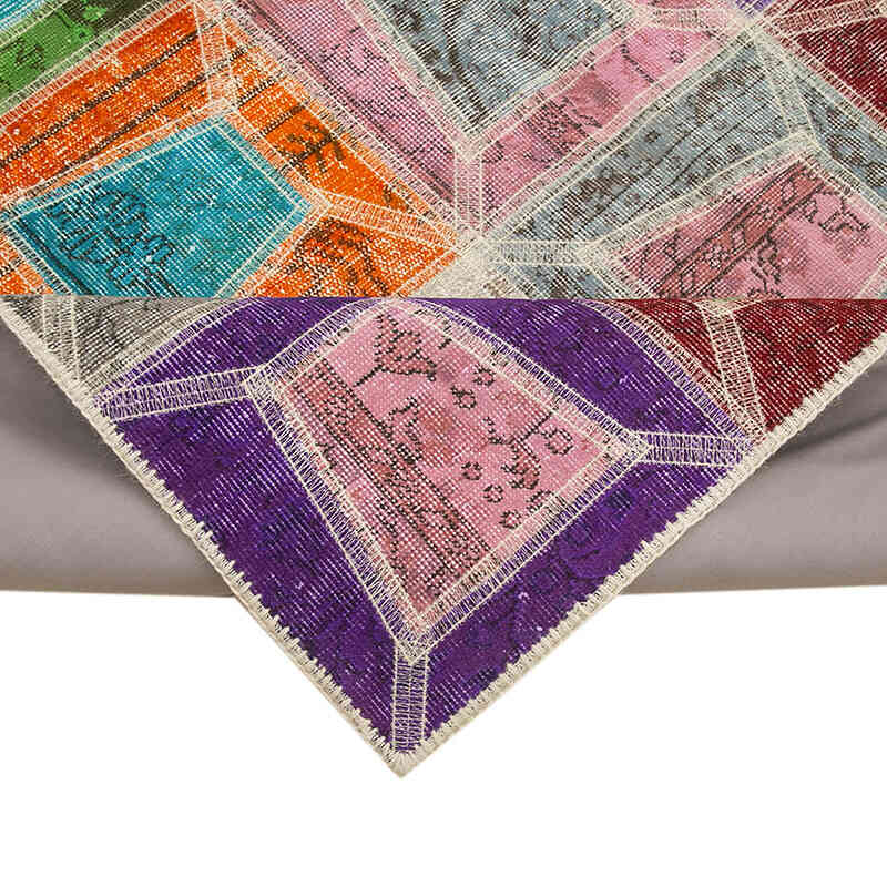 Çok Renkli Boyalı Patchwork Halı - 193 cm x 236 cm - K0051081