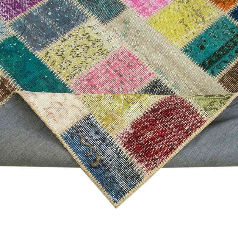 Multicolor Patchwork Hand-Knotted Turkish Rug - 5' 9" x 7' 11" (69 in. x 95 in.) - K0051083