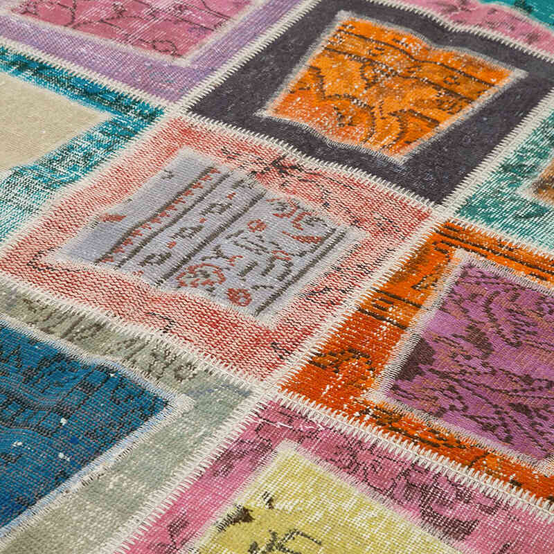Multicolor Alfombra De Retazos Turca Sobre-teñida - 200 cm x 280 cm - K0051085