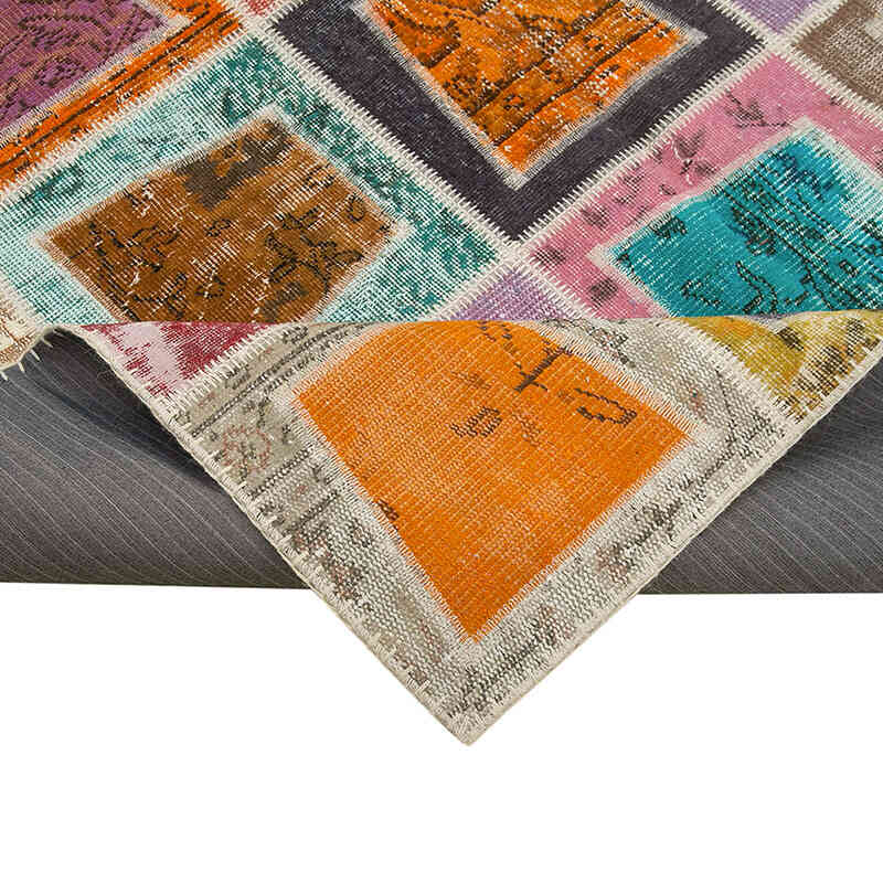 Multicolor Alfombra De Retazos Turca Sobre-teñida - 200 cm x 280 cm - K0051085