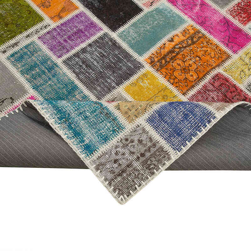 Multicolor Alfombra De Retazos Turca Sobre-teñida - 209 cm x 298 cm - K0051087