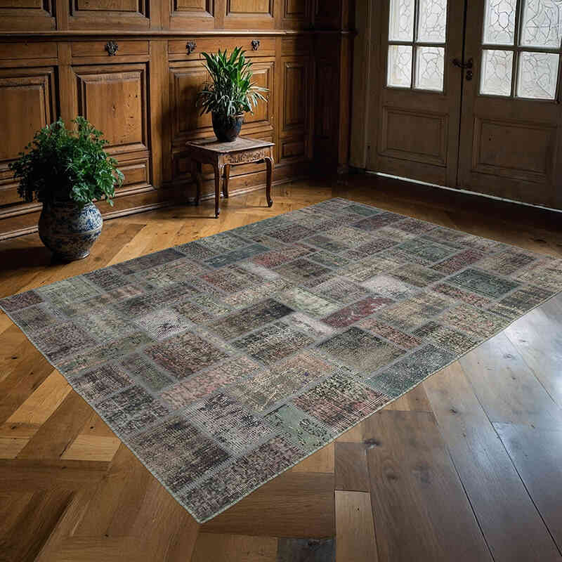 Alfombra De Retazos Turca Sobre-teñida - 171 cm x 238 cm - K0051092