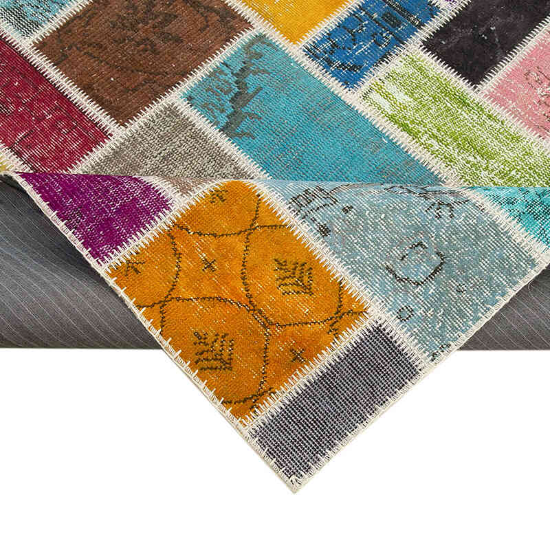 Çok Renkli Boyalı Patchwork Halı - 176 cm x 236 cm - K0051103