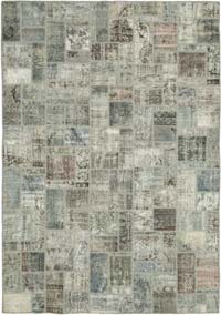 Gray Patchwork Hand-Knotted Turkish Rug - 6' 11" x 9' 9" (83" x 117")