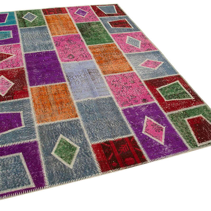Çok Renkli Boyalı Patchwork Halı - 165 cm x 231 cm - K0051109
