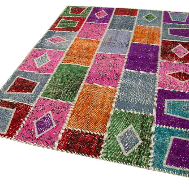 Çok Renkli Boyalı Patchwork Halı - 165 cm x 231 cm - K0051109