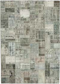 Gri Boyalı Patchwork Halı - 171 cm x 238 cm