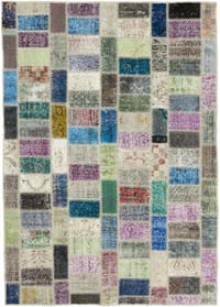 Çok Renkli Boyalı Patchwork Halı - 170 cm x 236 cm