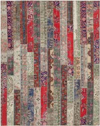 Multicolor Patchwork Hand-Knotted Turkish Rug - 7' 11" x 10'  (95" x 120")