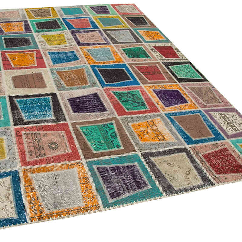 Çok Renkli Boyalı Patchwork Halı - 238 cm x 320 cm - K0051122