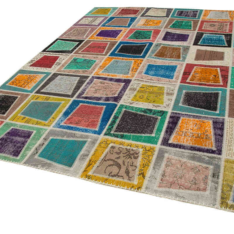 Çok Renkli Boyalı Patchwork Halı - 238 cm x 320 cm - K0051122